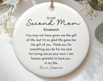Second Mom Ornament, Bonus Mom Gift, Personalized Second Mom Christmas Ornament, Stepmom Wedding Gift, Gift for Stepmother, Christmas gift