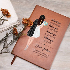 Regalo de graduación universitaria para hija Diario personalizado, Regalos de graduación para ella, Máster, Diploma de doctorado Facultad de derecho médico MBA Regalo de enfermera