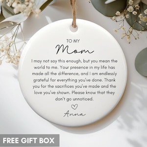 Adorno de mamá personalizado, adorno de Navidad para mamá, regalo de cumpleaños para mamá, regalo del día de la madre, regalo para mamá, regalo de agradecimiento para el recuerdo de mamá