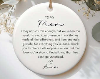 Personalized Mom Ornament, Mom Christmas ornament, Birthday Present For Mom, Mothers Day Gift, Mum Gift, Thank you gift for mom keepsake