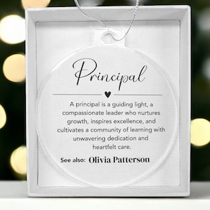 Personalized Principal Gift Christmas ornament, New Principal appreciation gift, Assistant Principal thank you gift, Farewell gift for him