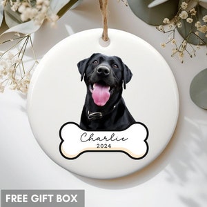Personalized Puppy Picture Ornament, Custom Dog Ornament, Christmas Gifts, Gift For Dog Owners, Gift For Pet Lovers, Christmas Ornament