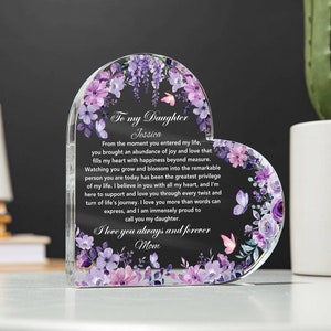 To my Daughter Gift from Mom, Heart Plaque Wedding gift for Daughter from Dad, Daughter birthday gift, Christmas gift, Graduation gifts her