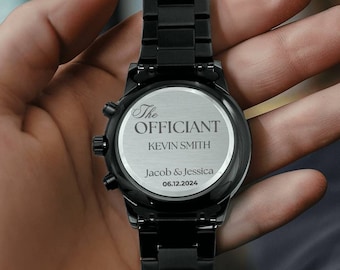 Wedding Officiant Gifts for men, Personalized Engraved watch, Officiant Watch gift, Thank you gift for Officiant, Pastor gift, Wedding party