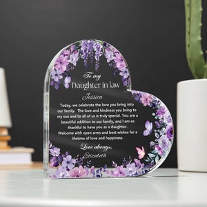 Daughter in law gift from Mother in law, Daughter in law Wedding gift, Welcome to our family, Thank you gift for bride on her wedding day