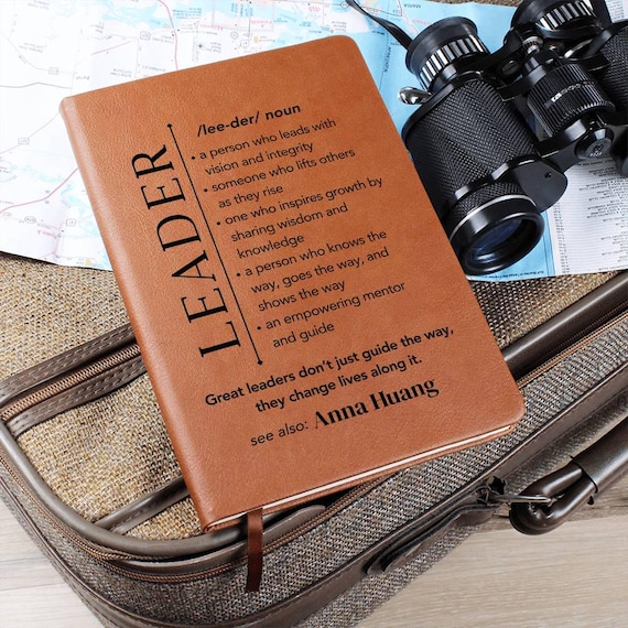 Personalized Leader Gift, Vegan Leather Journal gift for Mentor, Team Leader, Boss, Manager, Coworker Appreciation, Retirement gift