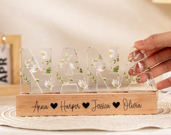 Personalized Nana Gift for Mothers day, Grandma gift from Grandchildren, Acrylic Night light with Grandkids Name, Birthday, Christmas gift
