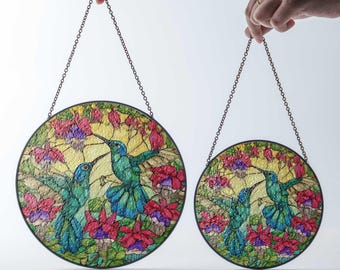 Acchiappasole in vetro colorato a forma di colibrì, regalo per