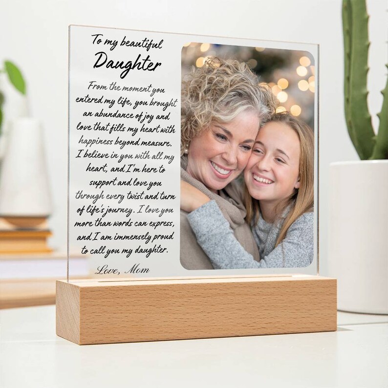 Personalized Daughter Gift From Mom to Daughter, to My Daughter Acrylic ...