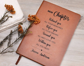 Personalisiertes neues Kapitel Journal, College Geschenk, neuer Job Geschenk für Tochter, Neubeginn Geschenk, Scheideunsgeschenk Neuanfang Abschlussfeier