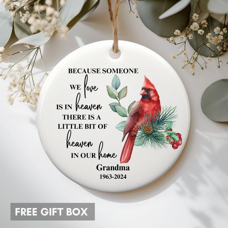 Cardinal Memorial Personalized Cardinal Ornament, Custom Cardinal Memorial Ornament ...