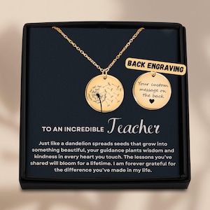 Teacher Necklace – Teacher Appreciation Gift, Thank You Jewelry, Teacher Retirement Gift for Women, Gift for Teacher Coworker