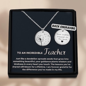 Teacher Necklace – Teacher Appreciation Gift, Thank You Jewelry, Teacher Retirement Gift for Women, Gift for Teacher Coworker