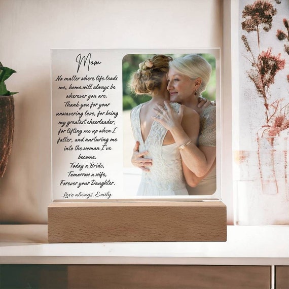 Personalized Bride Mom Grandmother Heart Acrylic Plaque Wedding Cake Topper-custom Dress, Flowers Wedding 3 Generations Gift For Bride, Mom