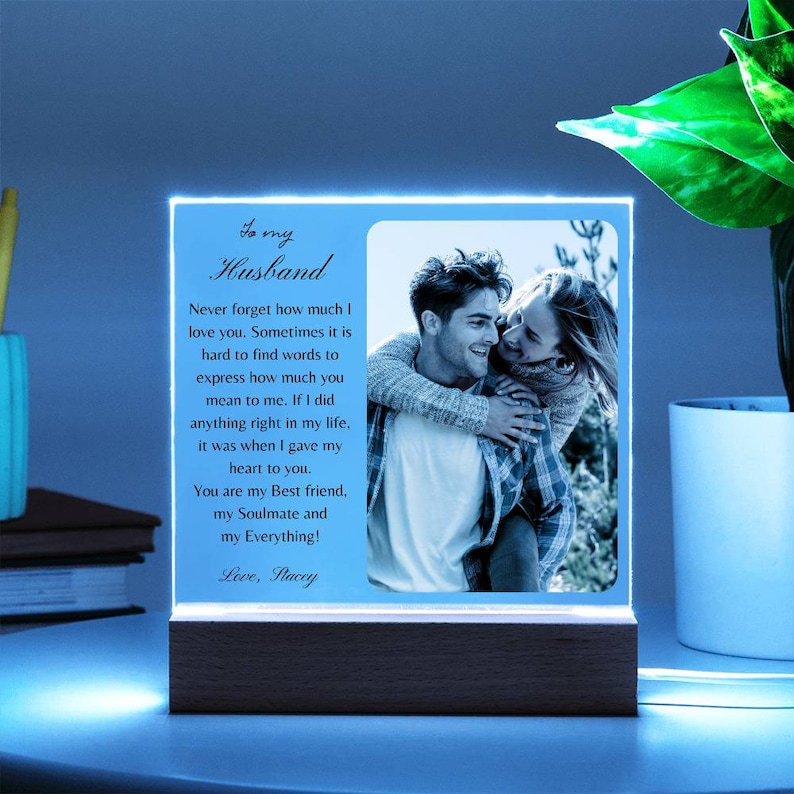 Personalized Gift for Husband Acrylic Plaque, Photo Gift With