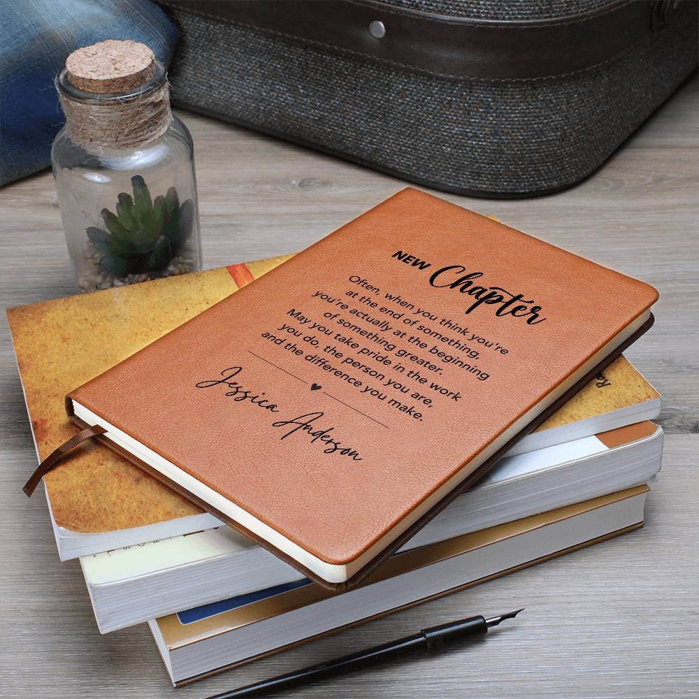 New Chapter Journal, Teacher Retirement Gift, Retirement of Coworker, Gifts for Women, Nurse, Corporate Gifts, New job, off to college gift