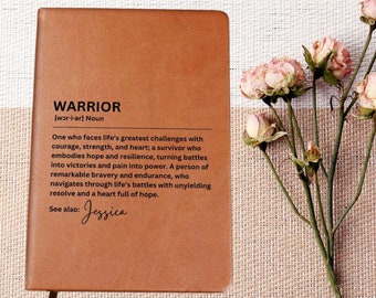 Personalized Warrior gift for Cancer Survivors, Warrior definition Journal, Breast cancer gifts for her, Motivation gift, Encouragement gift