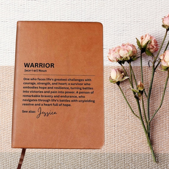 Personalized Warrior gift for Cancer Survivors, Warrior definition Journal, Breast cancer gifts for her, Motivation gift, Encouragement gift