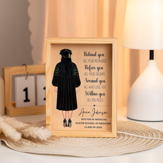 Personalized Medical school Graduation Gift for Doctor, Gift for MD, Dentist, Vet, Psychologist, Pharmacist Custom Grad Keepsake for Women