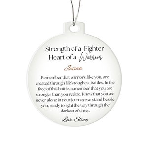 Décoration de Noël en acrylique, cadeau guerrier personnalisé, cadeau pour patient atteint de cancer, cadeau de motivation, cadeau de rétablissement, souvenir de force image 2
