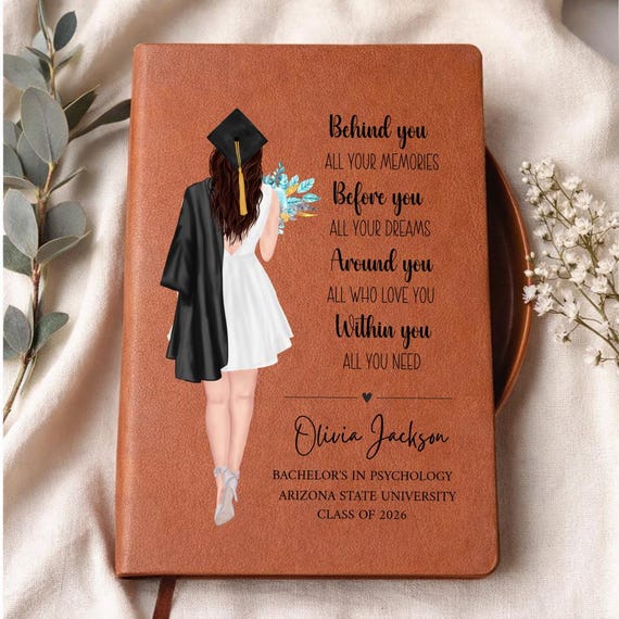 Graduation Gift for daughter Personalized journal, Grad Gifts for Her, High school, College Masters degree, Best friend Gift Diary keepsake