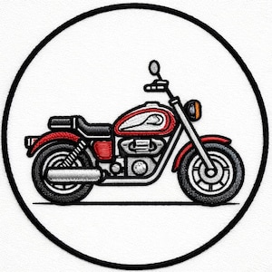 Simple Motorcycle Hand Embroidery Pattern PDF