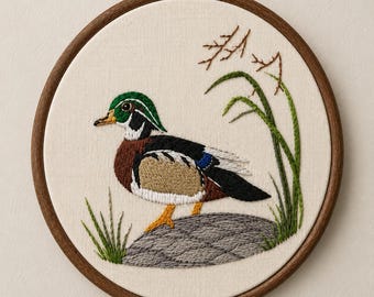 Wood Duck Embroidery Pattern | Wildlife Bird Design (PDF)