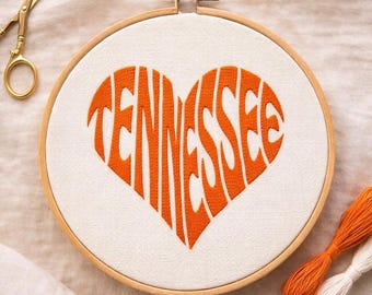Tennessee Heart Embroidery Pattern | 6 Inch Hoop (PDF Pattern)