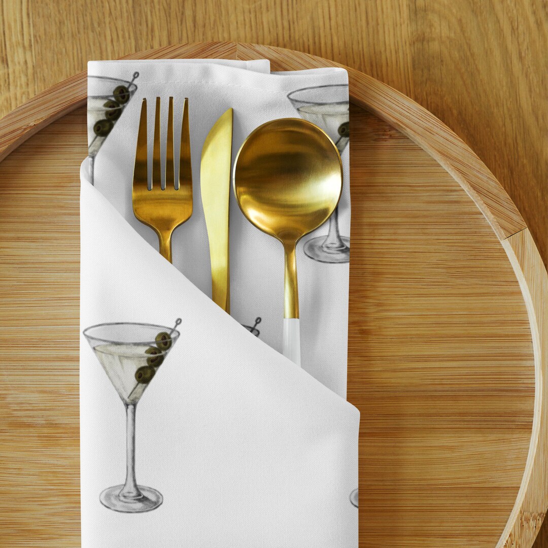 Dirty Martini Cloth Napkin Set set of 4 Etsy