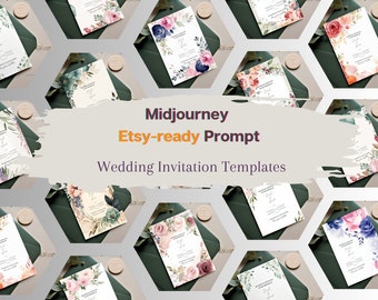 AI Art Etsy-ready Prompts Hochzeitseinladungsvorlagen, Midjourney, digitale Downloads, AI Art, Bestes Ergebnis Prompts