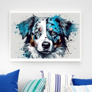 3er-Pack druckbare abstrakte Hunde | Digitale Kunst | Bunte Wandkunst | Lebendige Wanddekoration | KI Kunst | Moderne Kunst | Graffiti | Wohndekor | 3x2 |