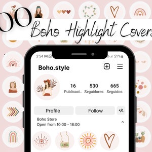 100 Boho Instagram Highlight Covers, Instagram Story, Boho Icons, Aesthetic Neutral Highlight Buttons, Organic covers, Minimal Boho Line Art