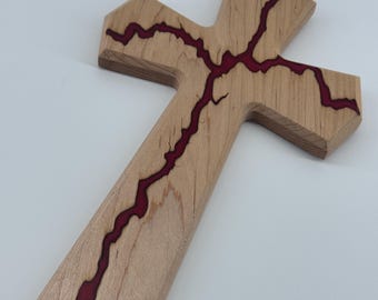Maple Lichtenberg/Fractal Burned Cross