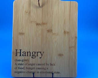 Engraved Bamboo Charcuterie Board – “Hangry” Definition Design