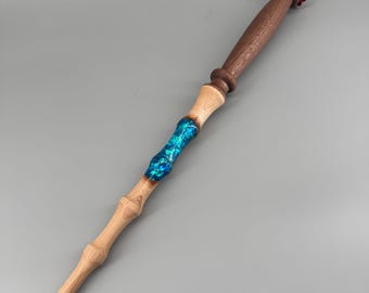 Handcrafted Wooden Wand – Walnut Handle, Hard Maple Shaft, Pixie Wing Core