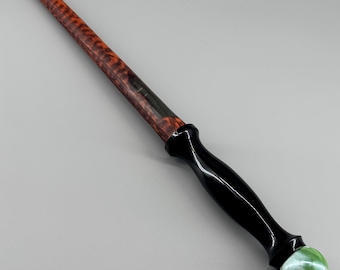 Handcrafted Wooden Wand – Indian Ebony Handle, Rare Snakewood Shaft, Basilisk Skin Core