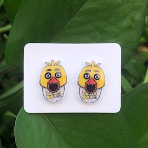 Five Nights at Freddy&#39;s Stud Earrings | Chica | Jewelry | Gift
