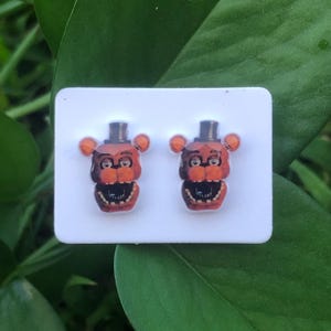 Five Nights at Freddy&#39;s Stud Earrings | Withered Freddy | Jewelry | Gift