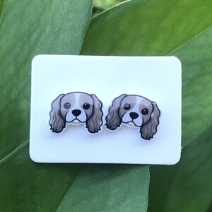 Cavalier King Charles Spaniel Dog Stud Earrings | Handmade, Kawaii, Gift, Pet Lover, Jewelry, Animal, Kids & Adults, Puppy, Hypoallergenic