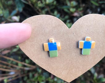 Roblox Noob Stud Earrings | Jewelry | Gift - Etsy