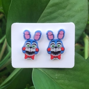 Five Nights at Freddy&#39;s Stud Earrings | Toy Bonnie | Jewelry | Gift