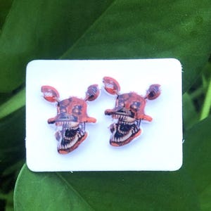 Five Nights at Freddy&#39;s Stud Earrings | Nightmare Foxy | Jewelry | Gift