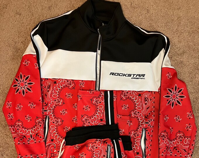 Rockstar Original Red Bandana Tracksuit Etsy