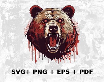 Cartoon Brown Bear Svg Png Eps, Commercial use Clipart Vector Graphics for Wall Art, Tshirts, Sublimation, Print on Demand, Stickers