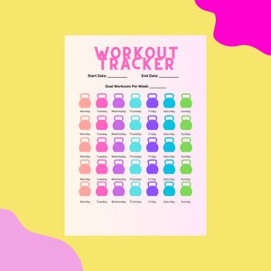 Workout Tracker Fitness Journal Printable A5 Journal Page Tracker Health Tracker Workout Tracker Activity Log Fitness Tracker Goal Tracker