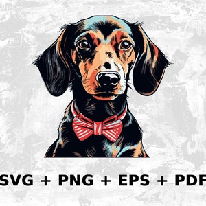 Cartoon Dachshund Svg Png Eps, Commercial use Clipart Vector Graphics for Wall Art, Tshirts, Sublimation, Print on Demand