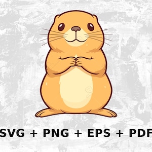 Cartoon Prairie Dog Svg Png Eps, Commercial use Clipart Vector Graphics for Wall Art, Tshirts, Sublimation, Print on Demand, Stickers