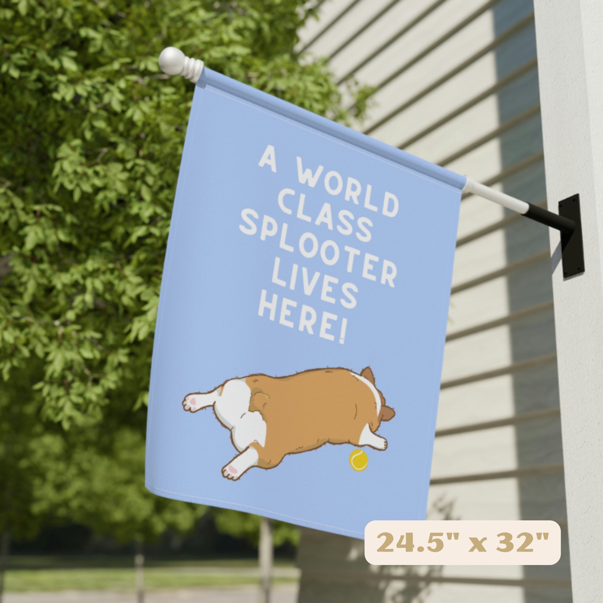 Caroline‘s Treasures Gartenflagge “Corgi Golfer” – Doppelseitig Bedruckt, 100 % Polyester, Wetterfest, Made In USA