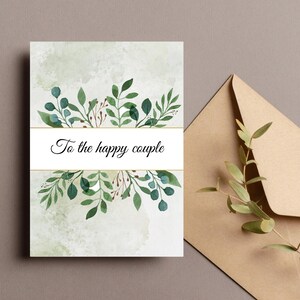 To the happy couple card | Card for bride and groom | Wedding card | Eco-friendly | Gift card for newly weds | Digital card | Botanical art
