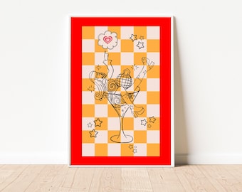 Pop art printable | 90s wall art inspo | Digital download | Retro wall art | Apartment decor | Colorful retro poster | Retro home decor